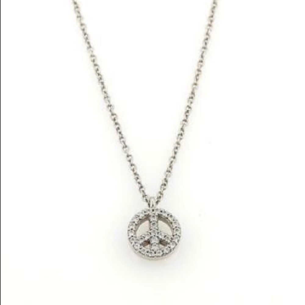 Tiffany’s diamond peace sign necklace